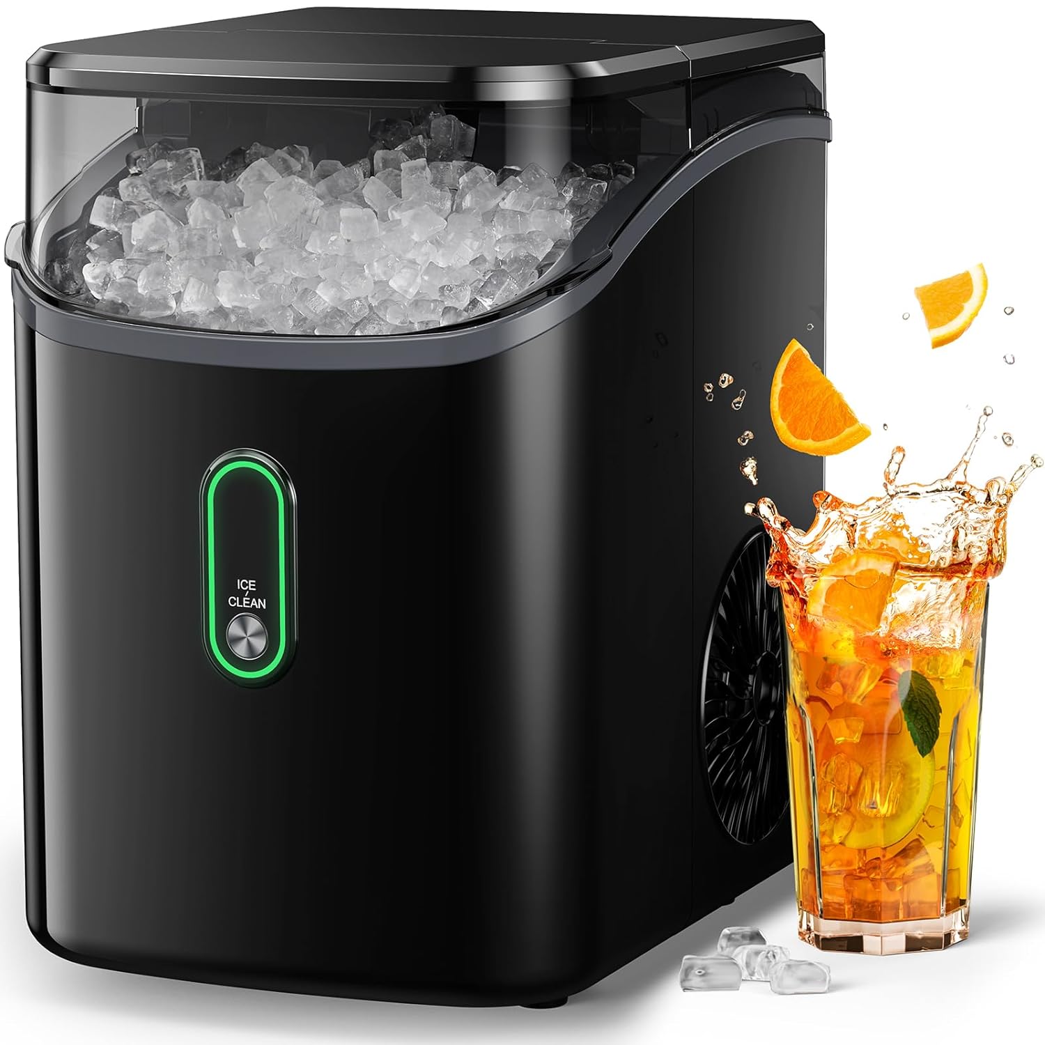  Nugget Countertop Sonic Ice Maker for Home Kitchen Office -  Silonn Chewable Pellet Ice Machine with Self-Cleaning Function, 33lbs/24H,  Black : Industrial & Scientific
