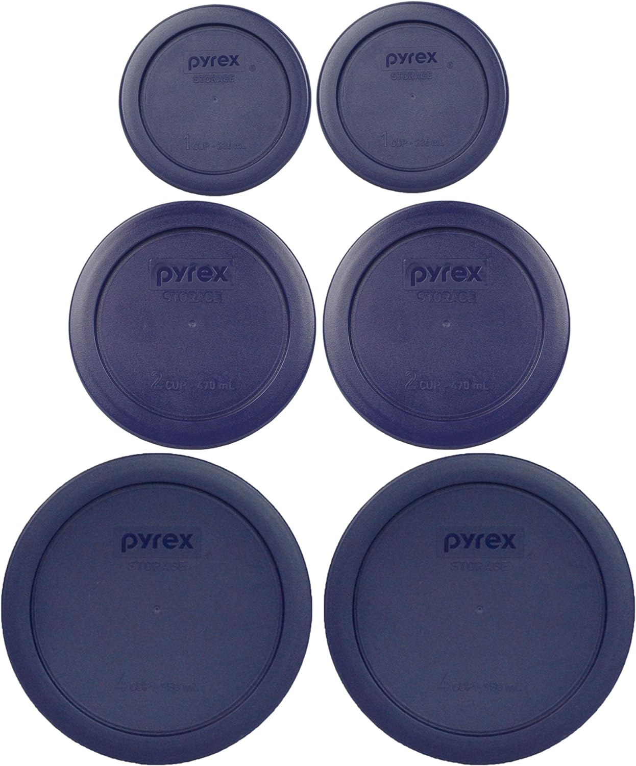 Pyrex (2) 7201 4-Cup Glass Food Storage Bowls and (2) 7201-PC Meyer Lemon  Yellow Plastic Lids 