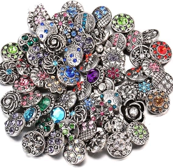 Wholesale SUNNYCLUE 1 Box 36Pcs Snap Jewelry Charms Bulk Glass Snap Buttons  Mandala Flower Charm Interchangeable Snaps Button for Jewelry Making  Lanyard Necklace Bracelets Breakaway Buttons Adult Craft 18mm 