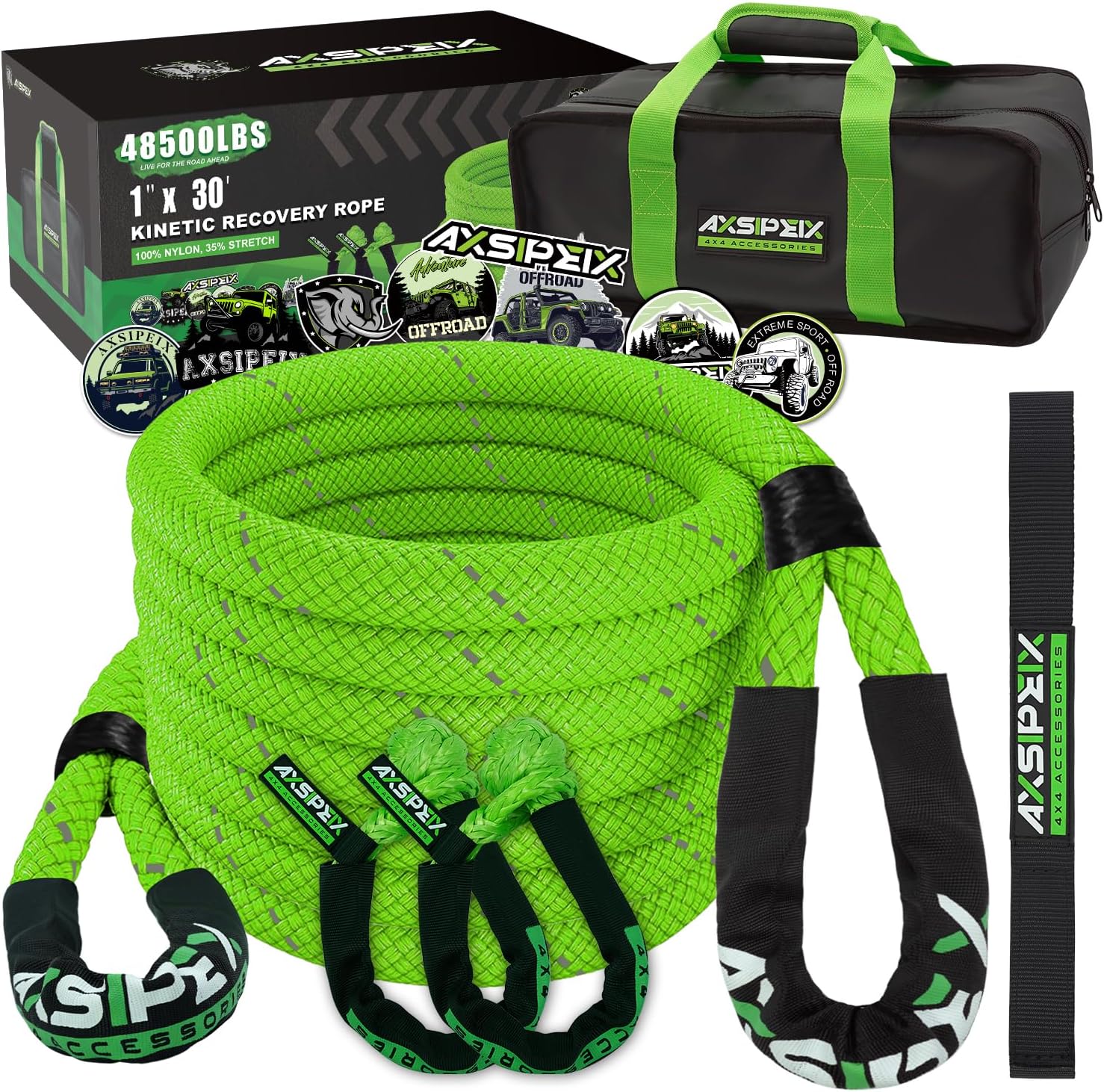  X XBEN Kinetic Recover Tow Ropes 1 x 20' (32,000lbs