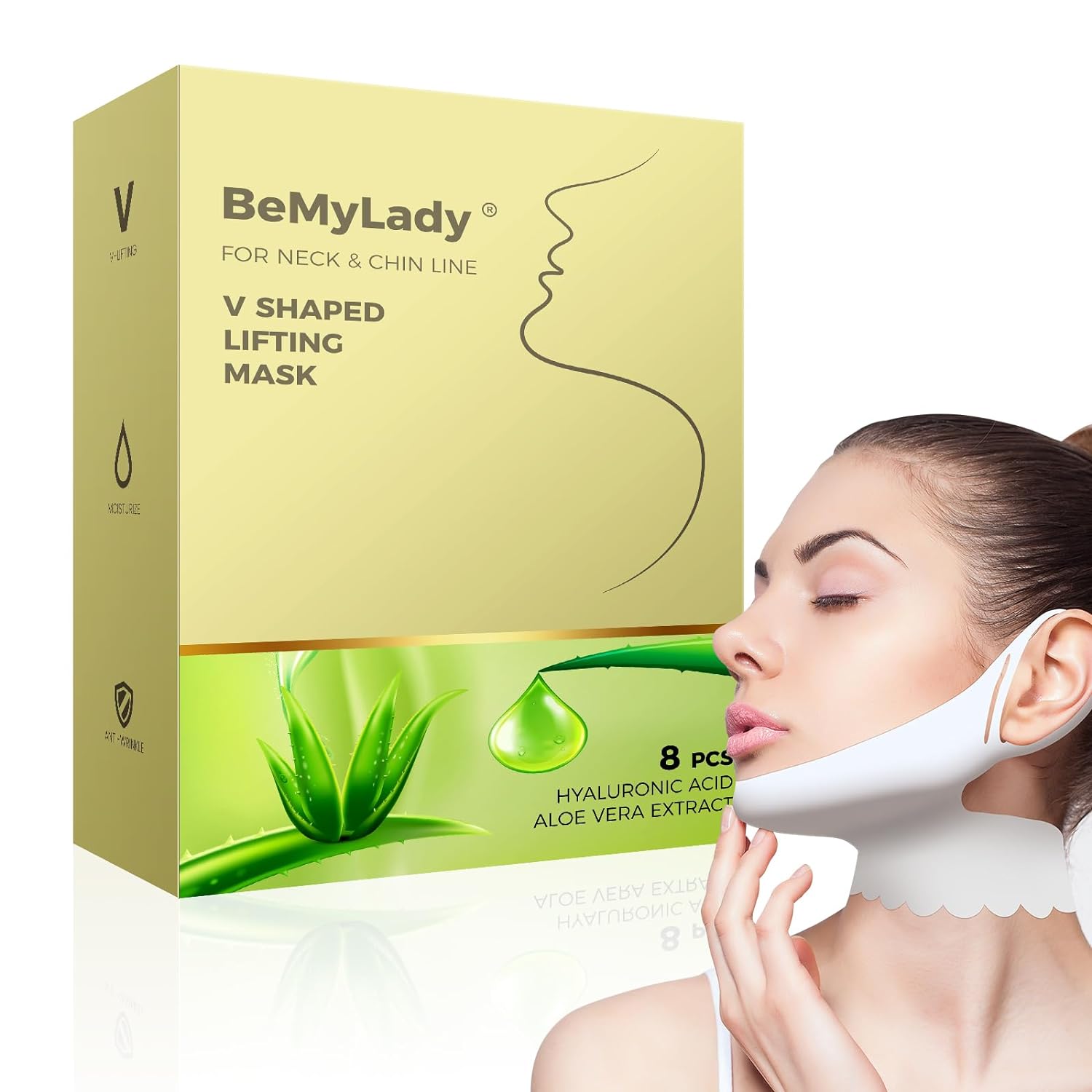 SWISSÖKOLAB V shape lifting up Face Mask Chin Up Patch Double Chin Reducer  Chin Contour Tightening Firming Face Lift Tape Mask V-Line Neck Lifting