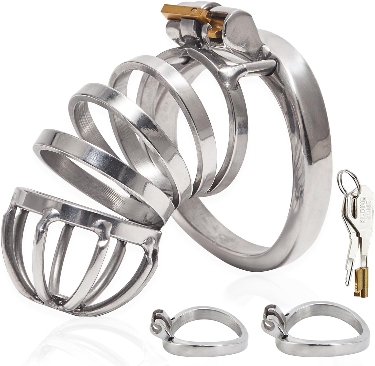 Metal Penis Annulus Cage Padlock - Davidsource Chrome Plated Stainless  Steel Chastity Device Cock Cage for Men Fits Most of Size Adult Male Sex  Toy