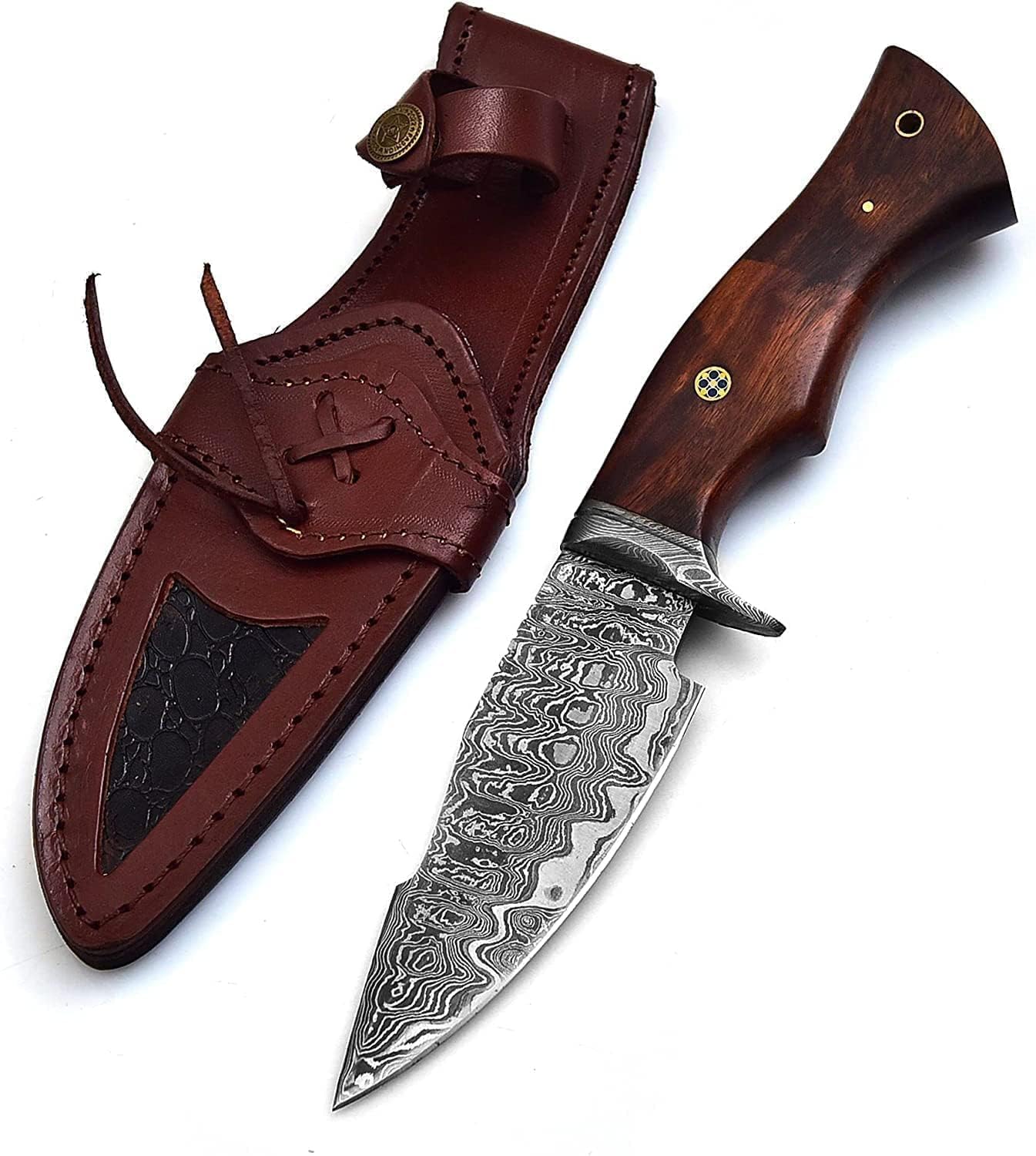 The Wilderness Elegance: 10-Inch Hunting Knife with Damascus Steel Bla –  KBS Knives Store