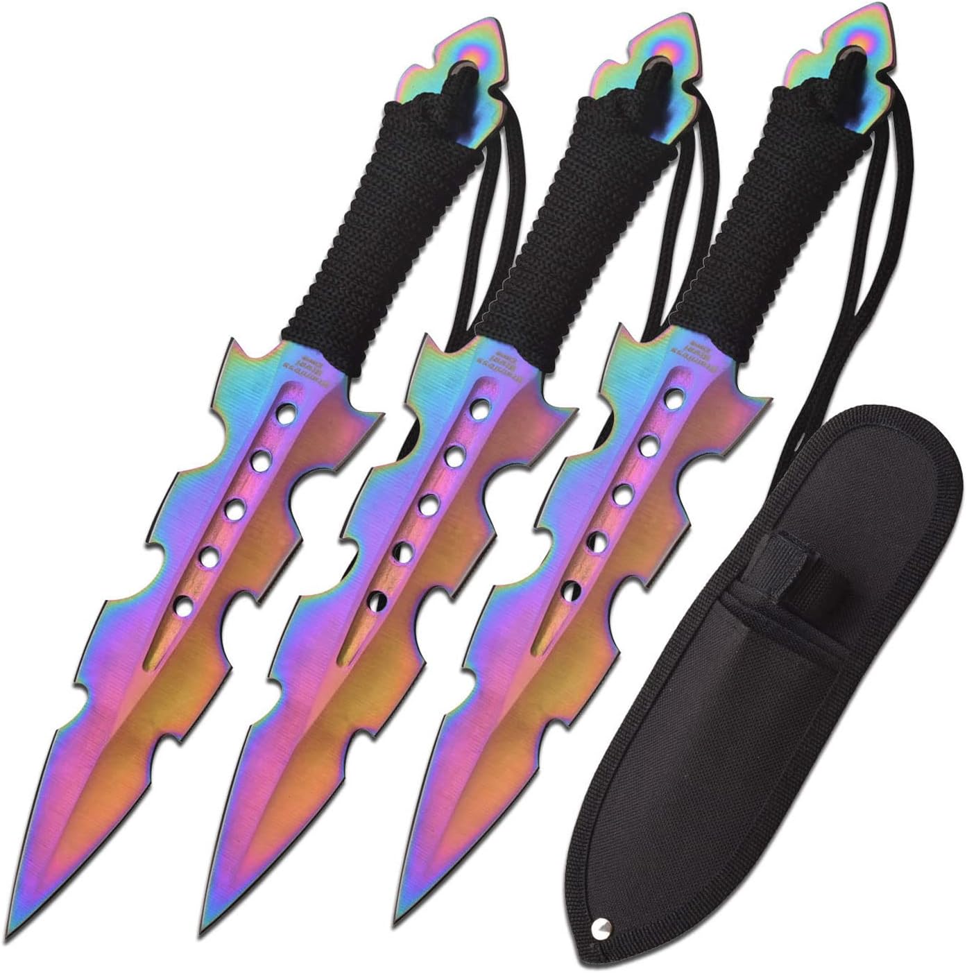 8 3PCS Rtek Throwing Knife Set Pink with Sheath – Bladevip