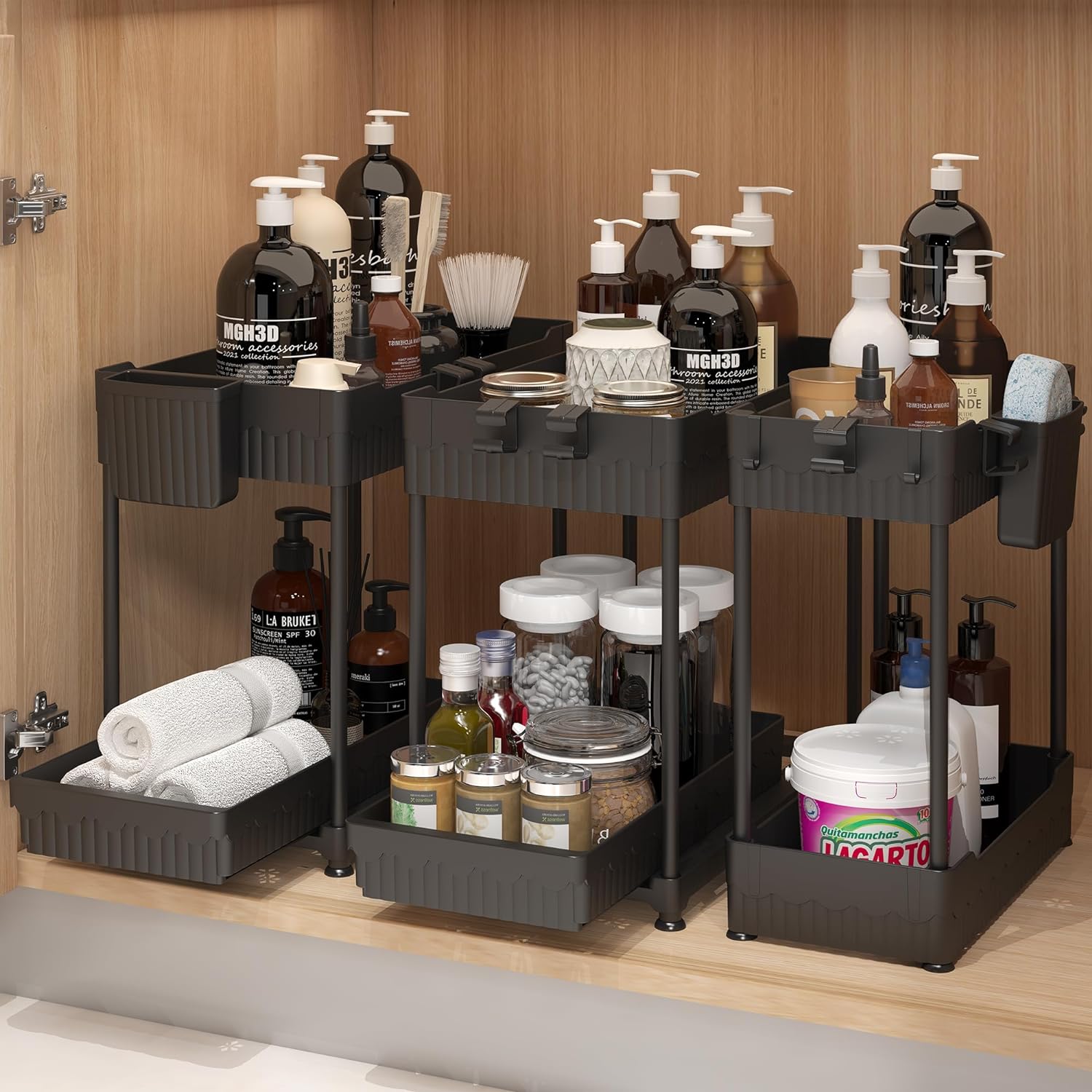 Suppino Under Sink Organizer, 2-Tier Metal Put Out Under Kitchen Sink  Organizers and Storage, Sliding Shelf Cabinet Organizer for Kitchen,  Bathroom