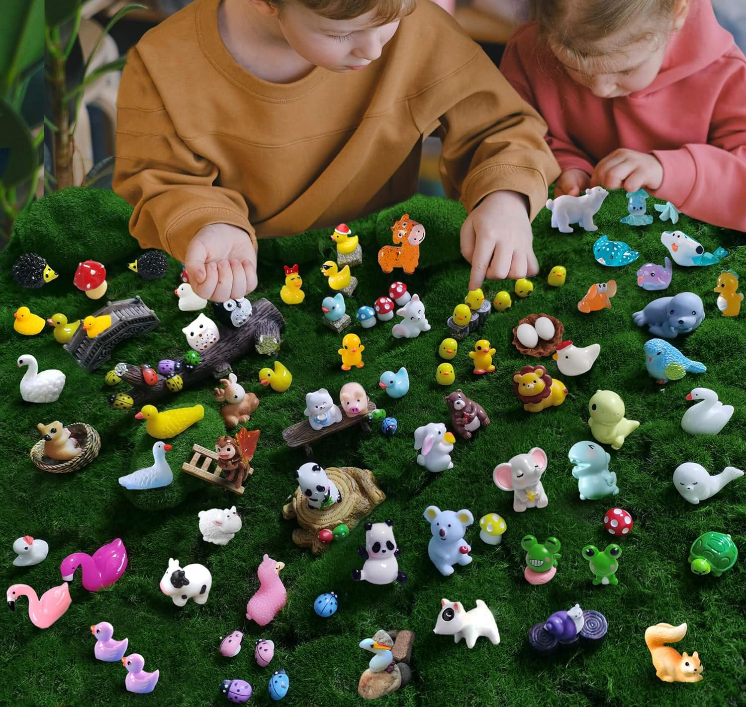 100pcs Mini Resin Duck Miniature Figures Fairy Garden Tiny Ducks For Home  Prank Game Dollhouse Ornament Handmade Diy Decoration Accessories