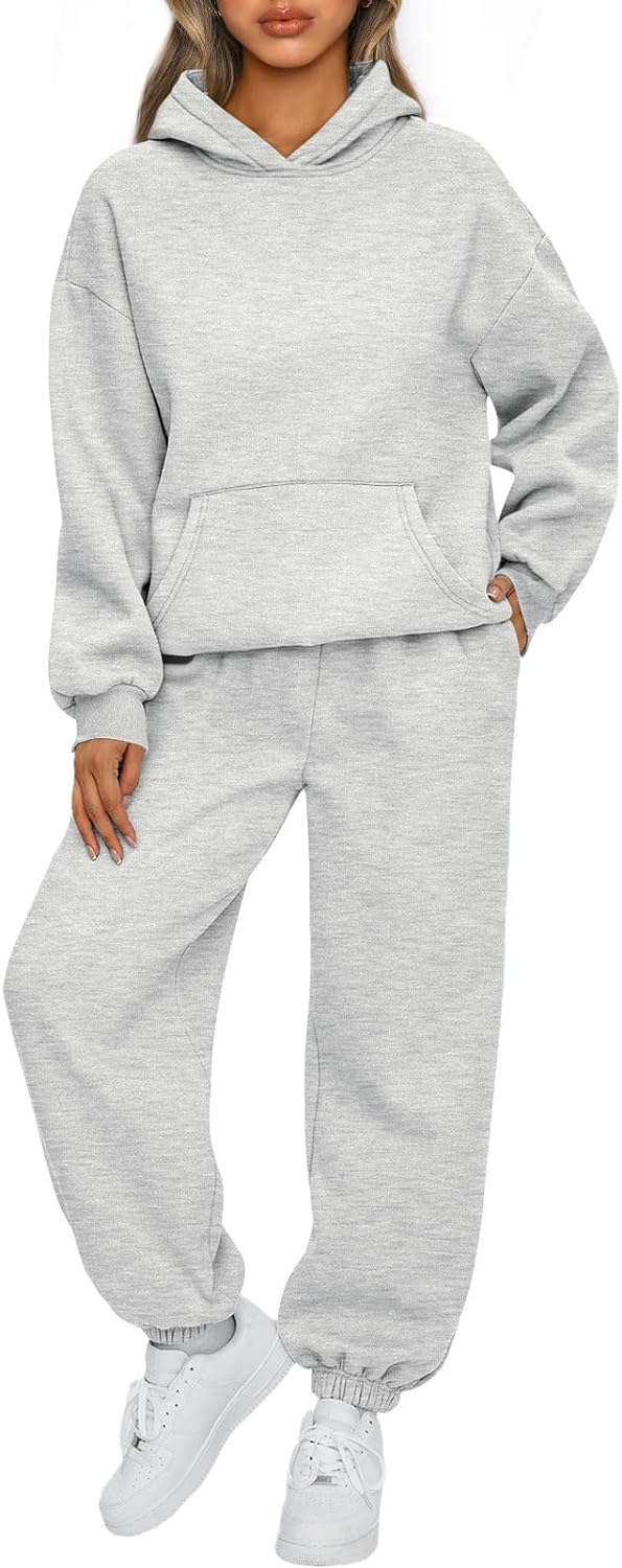 Caracilia Women 2 Piece Outfits Lounge Sets Knit Sweater Sets Maching  Lounge Wear Pajama Jogger Travel Comfy Trendy…