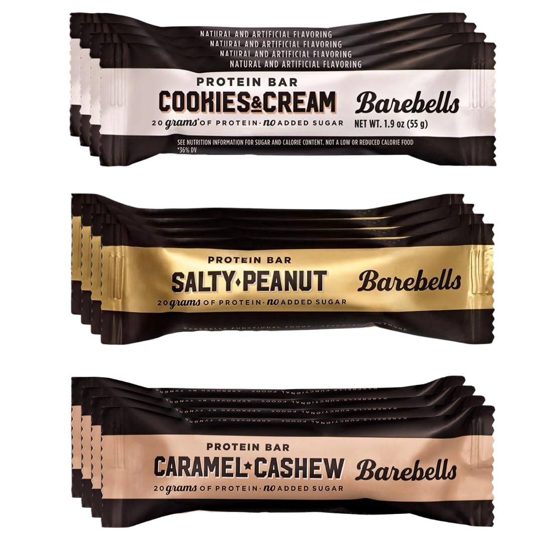 Buy Barebells Protein Bars Variety Pack - 10 Count, 1.9oz Bars - Protein  Snacks with 20g of High Protein - Chocolate Protein Bar with 1g of Total  Sugars - Cookies & Cream