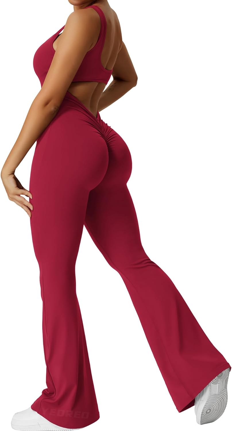 RUUHEE Women Seamless Sexy Backless Tummy Control Jumpsuits