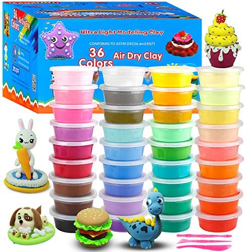 Details about   36 Colors Air Dry Clay Modeling Clay Super Light Clay Set Moulding Craft Clay