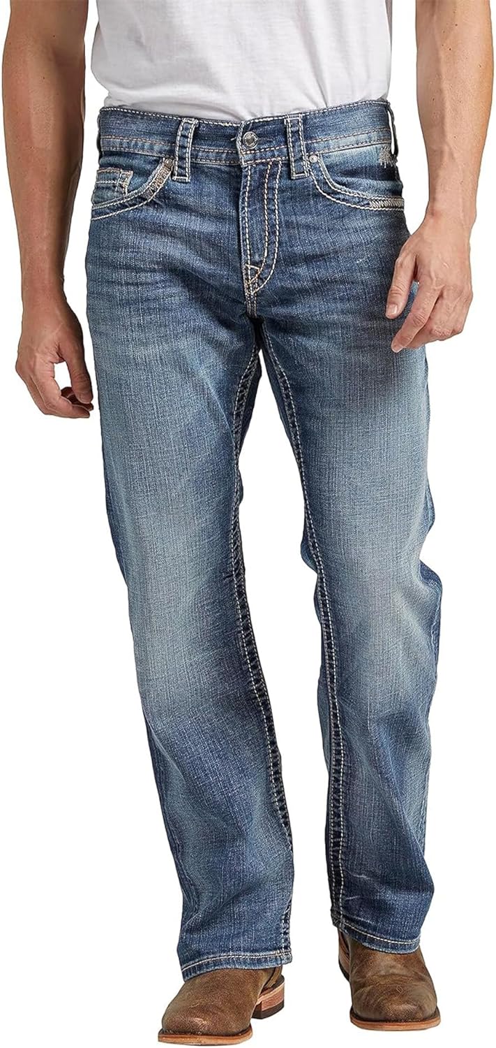 Rock Revival Mens 40 2024 Ricky Straight Leg Denim Jeans Medium Wash