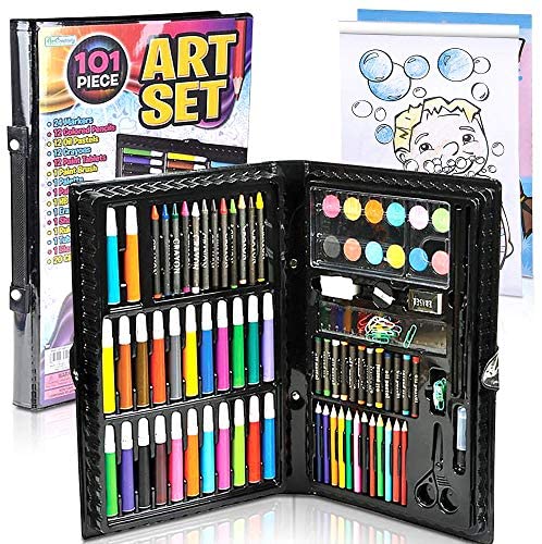 175 Piece Deluxe Art Supplies, Art Set with 2 A4 Drawing Pads, 24 Acrylic  Paints, Crayons, Colored Pencils, Art Kit for Adults Artist Beginners Kids