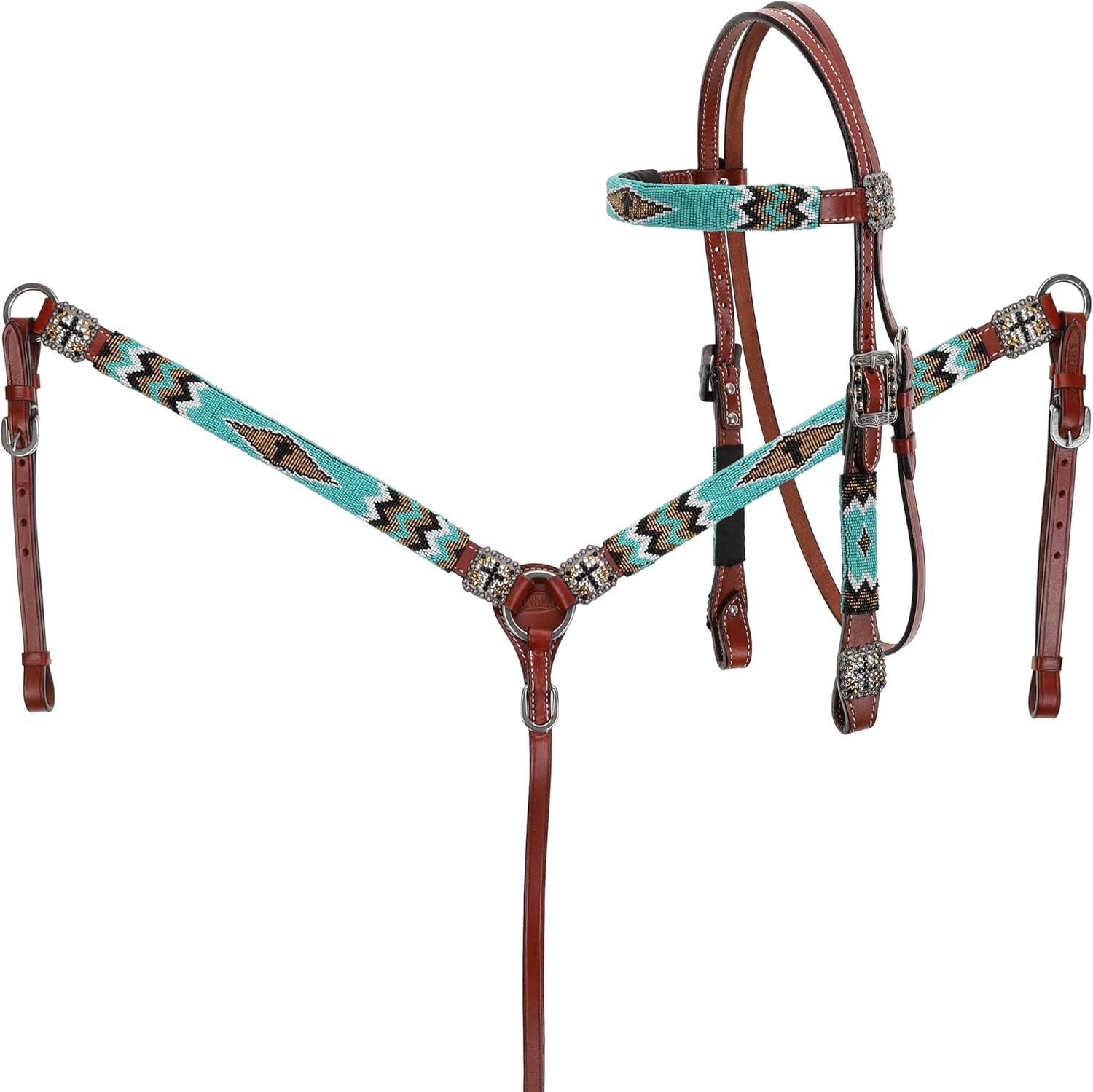 Showman® Adjustable Nylon Bronc Halter & Hand Painted Floral Design Noseband