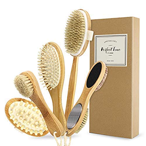 Wholesale Dry Body Brushing Set Natural Bristle Shower Brush Remove Dead Skin & Toxins