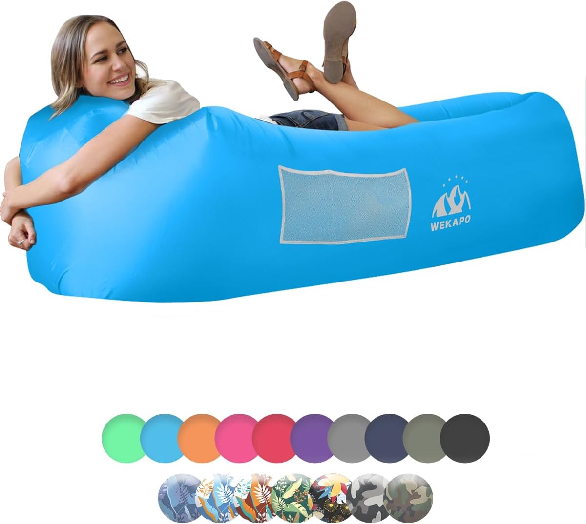Inflatable Chai Ai Couch With Ai Pump, Camping Ai Mattress Blow Up Inflatable Sofa Bed With Backrest Multi Mode Use Easy To Storage%2f10261171715
