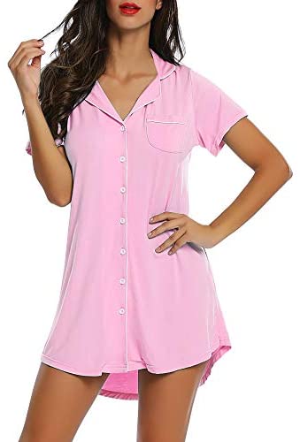 Wholesale Amorbella Womens Short Sleeve Nightgown Button Down ...