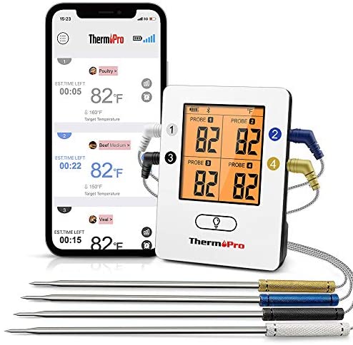 TP09B Digital Wireless Remote Food Cooking Meat BBQ Grill Oven Smoker  Thermometer with Timer