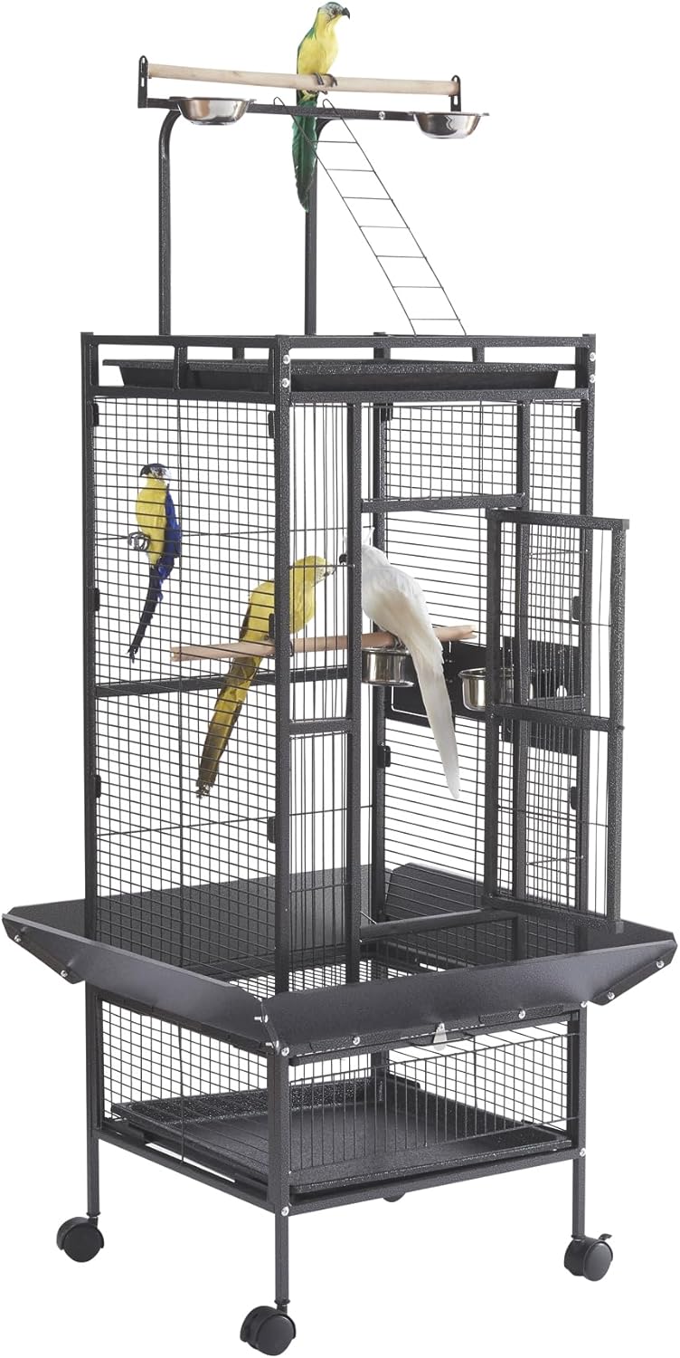 *New* 61'' 2in1 Large Bird Cage with Rolling Stand Parrot Chinchilla Finch deals Cage