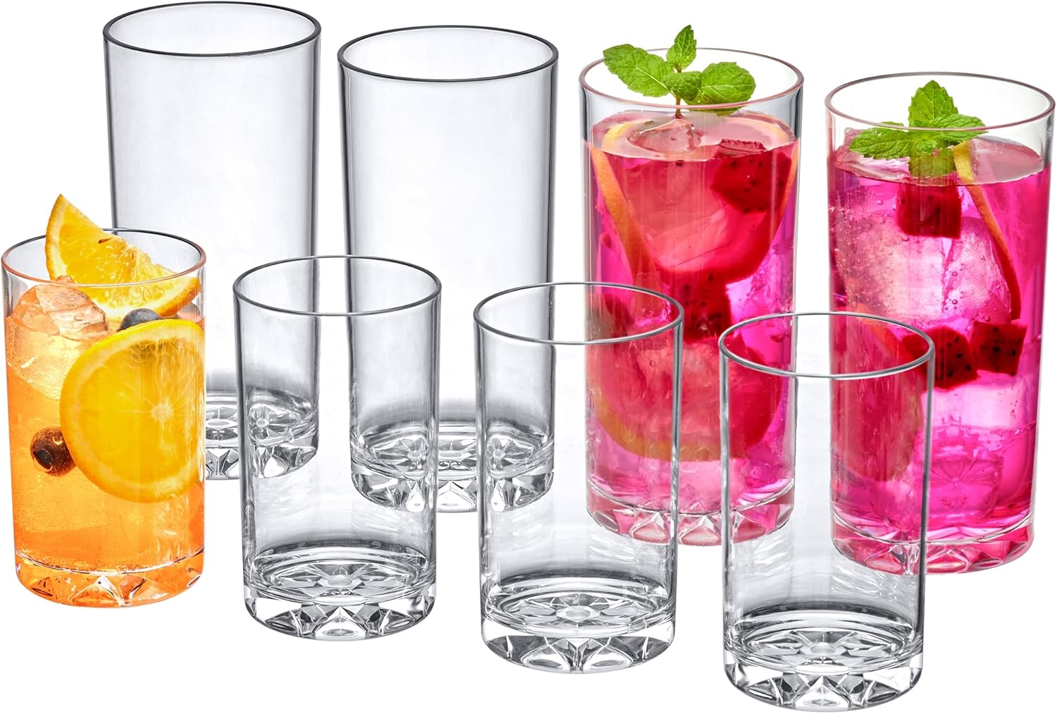 Amazing Abby Martini-Gläser Aus Kunststoff – 4 Stück, 284 Ml, Bruchsicher, BPA-frei, Spülmaschinenfest, Für Pool & Outdoor