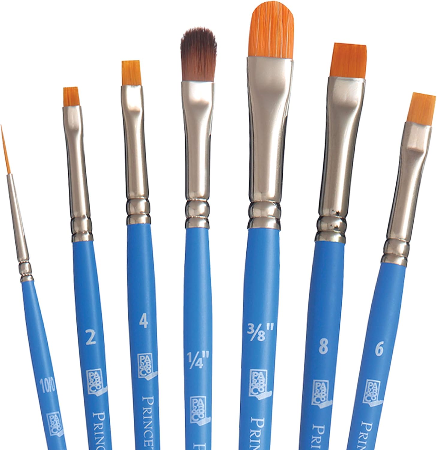 Princeton Series 6500 Aspen Synthetic Brush - Size 4, Short Oval Filbert Long Handle