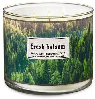 bath and body works fresh balsam 3 wick candle