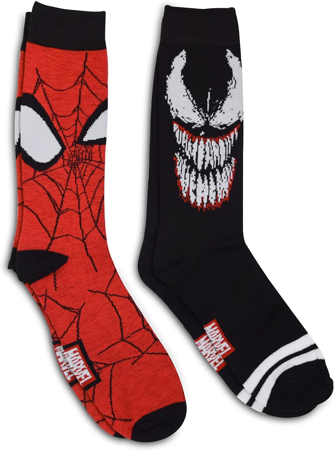 Marvel Men's Slippers - Warm Cosy Indoor Non Slip House Shoes Size 6-10 Lounge Wear - Gifts For Him (Black/Red, 6/7 UK