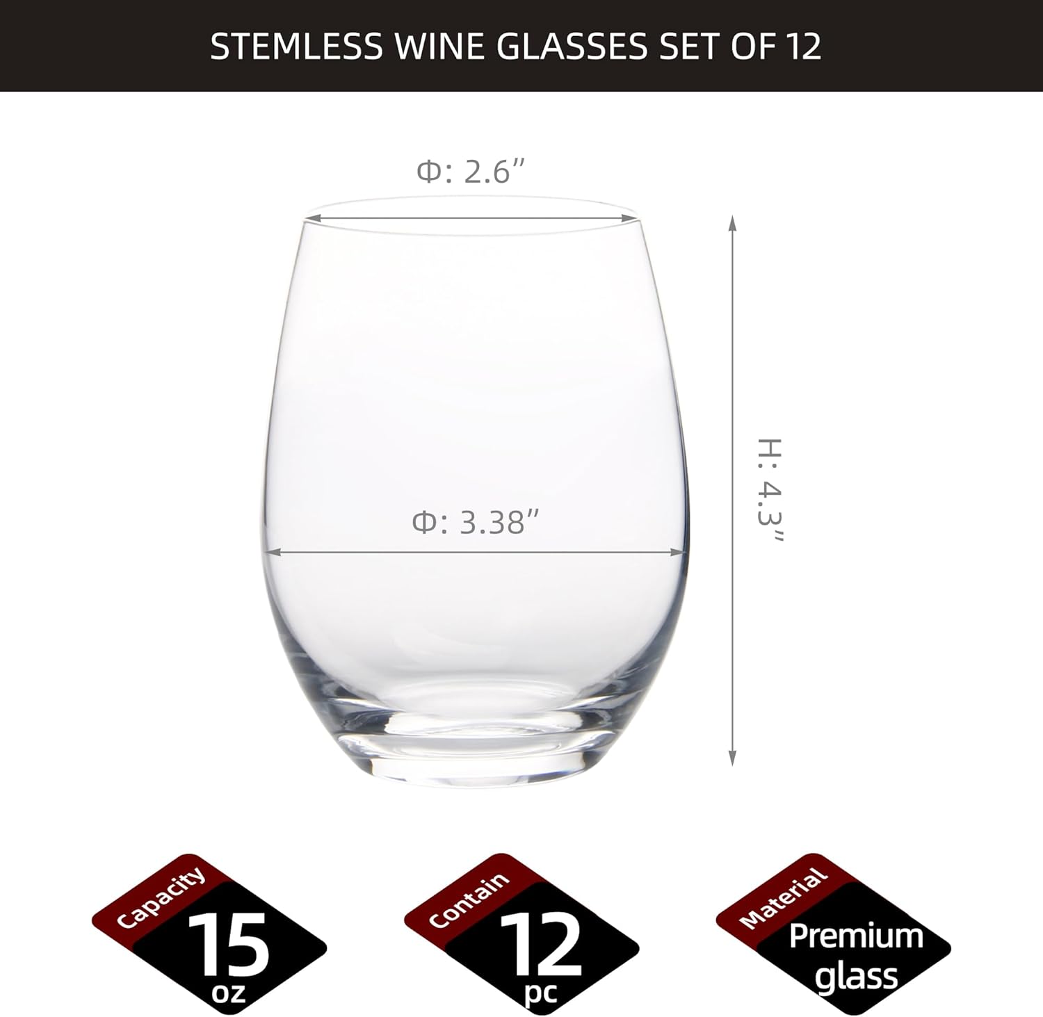 Wine Glasses Set Of 4, 13.5oz Red White Wine Glasses,Lead-free Long Stem Wine Glasses For Home, Party, Wedding, Ideal Wine Accessories Gift,Clear