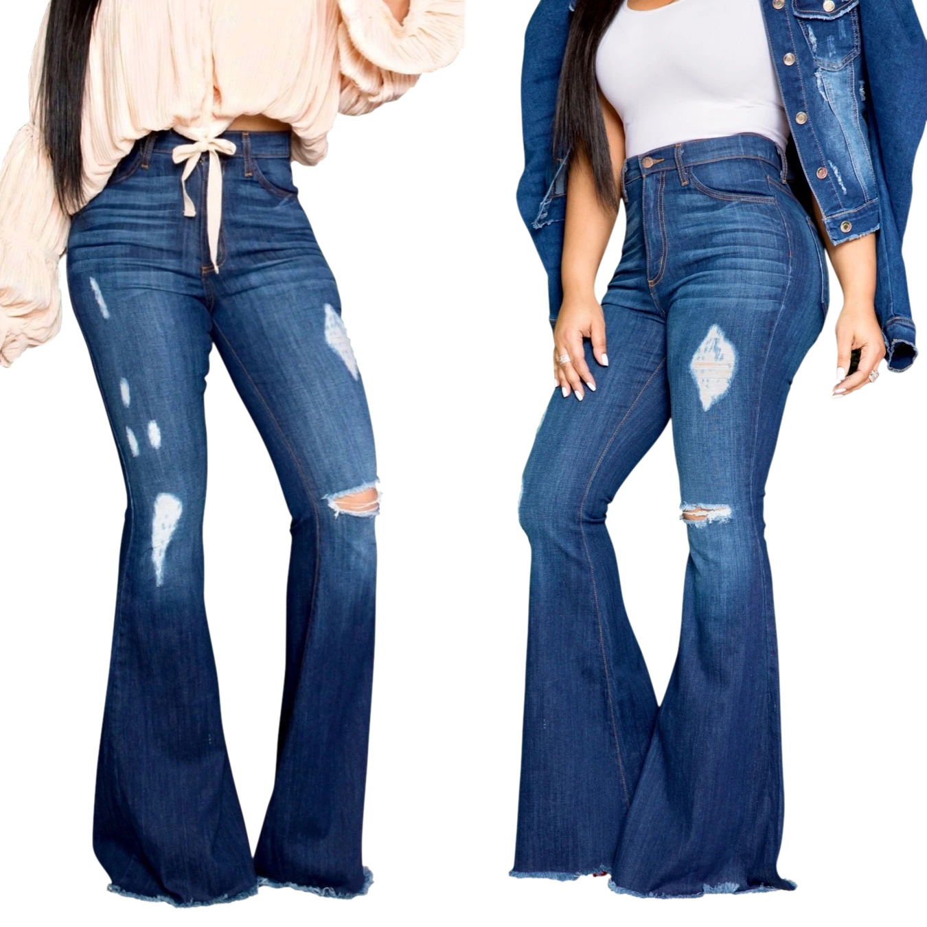 bell bottom jeans for girls with top