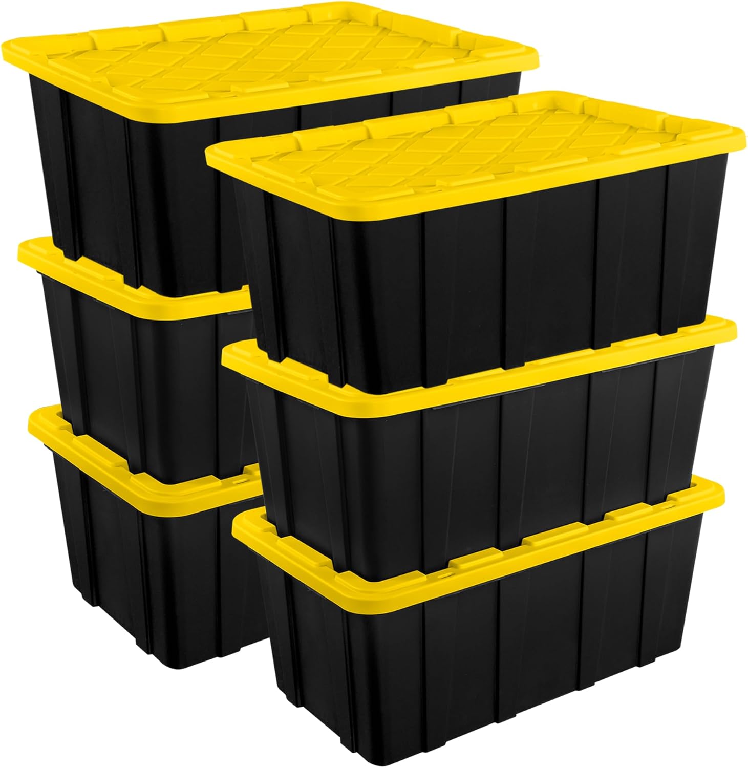 27 Gallon Tote Storage Box With Lid Sterilite 12-Pack Industrial
