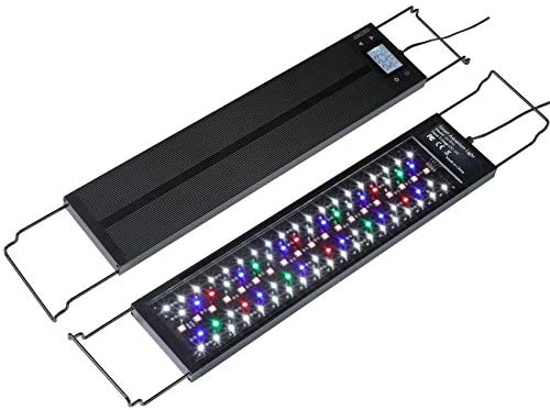 Dimmable 7 Colors Full Spectrum programmable Light for Plant Growing AMZBD LED Aquarium Light with Timer Auto On Off Freshwater Fish Tank Light with Extendable Brackets
