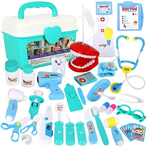 Doctor Kit for Kids 3-6 Dentist Kit for Kids, Pretend Play for Toddlers  27pcs Doctor Kit Portable Dentist Toys Kit for Kids Medical Kit Doctor Play