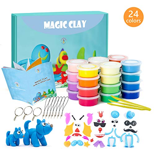 ifergoo Modeling Clay Kit - 24 Colors Magic Air Dry Ultra Light Clay, Safe  & Non-Toxic, Great Gift for Children