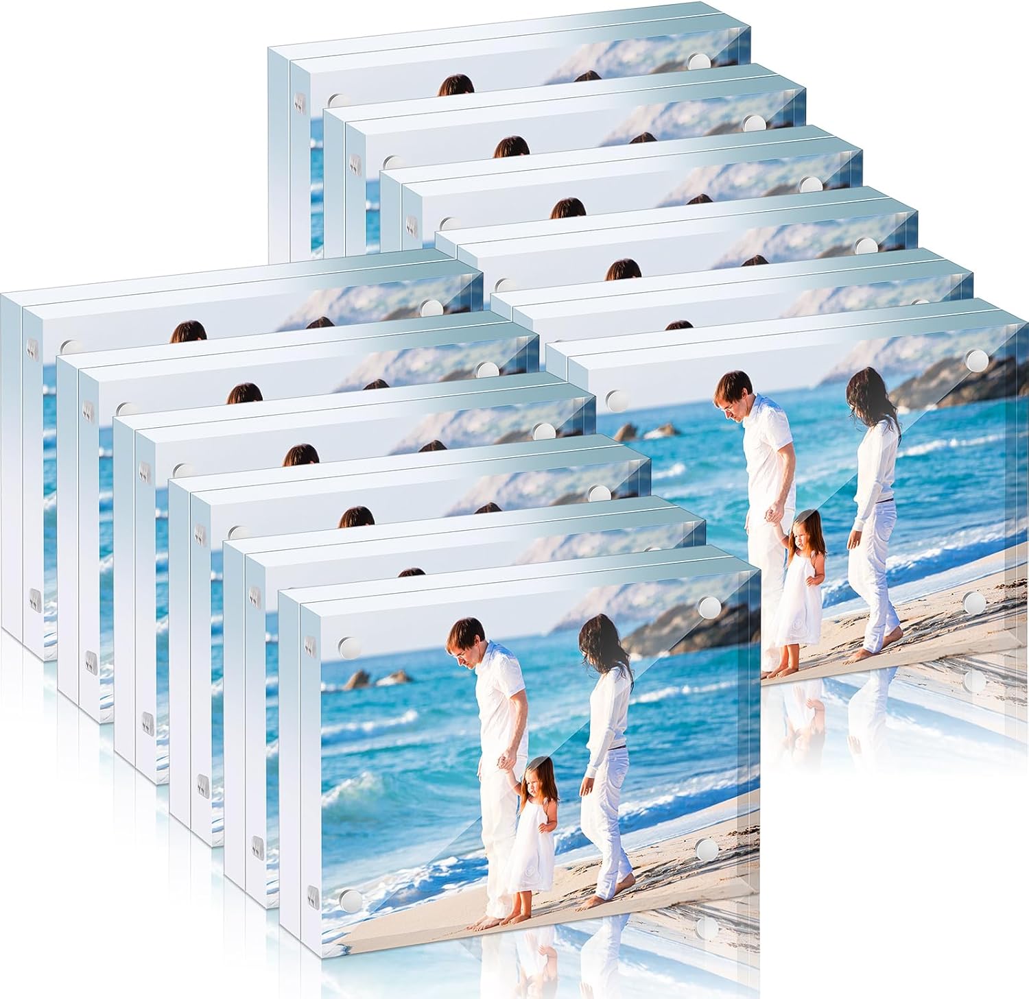 2 Pack Acrylic Picture Frame 4x4 Clear Double Sided Martinique