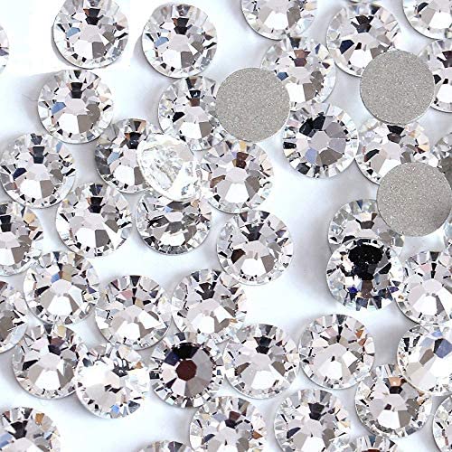 Canvalite 1500PCS Rhinestones in 6 Sizes Flat Back Gems, Crystal