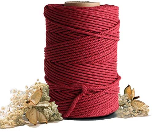 ArtStudy Twine String Cord Colored Cotton Rope 4 Strand Craft Cord for DIY Crafts Knitting Plant Hangers Xmas Boho Wedding Decor 100% Natural Macrame Cotton Cord 4mm x109 Yard Beige, 4 mmx100m 