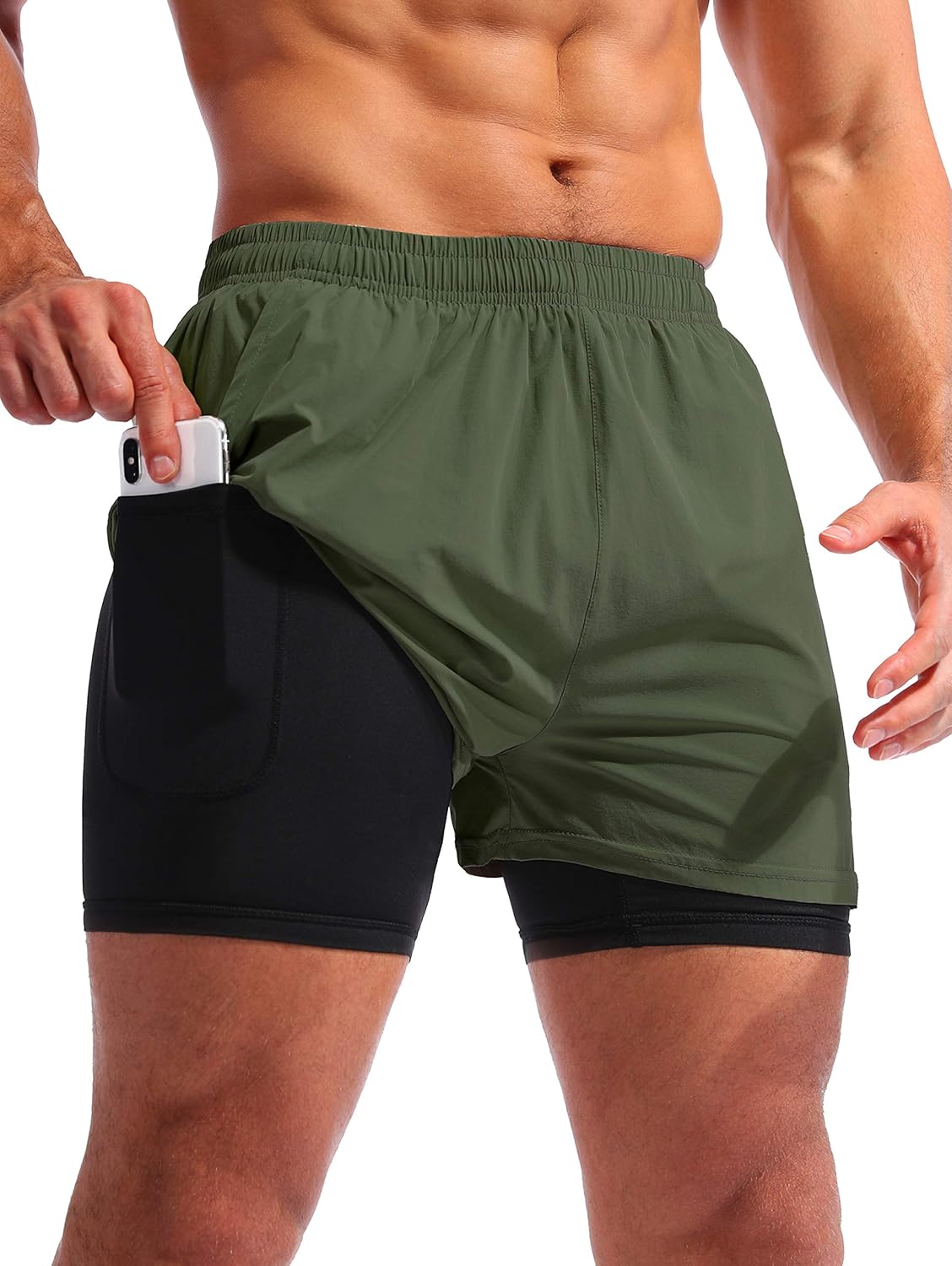 Running Shorts Neleus Shorts NELEUS 2-Pack Men's In Running Shorts