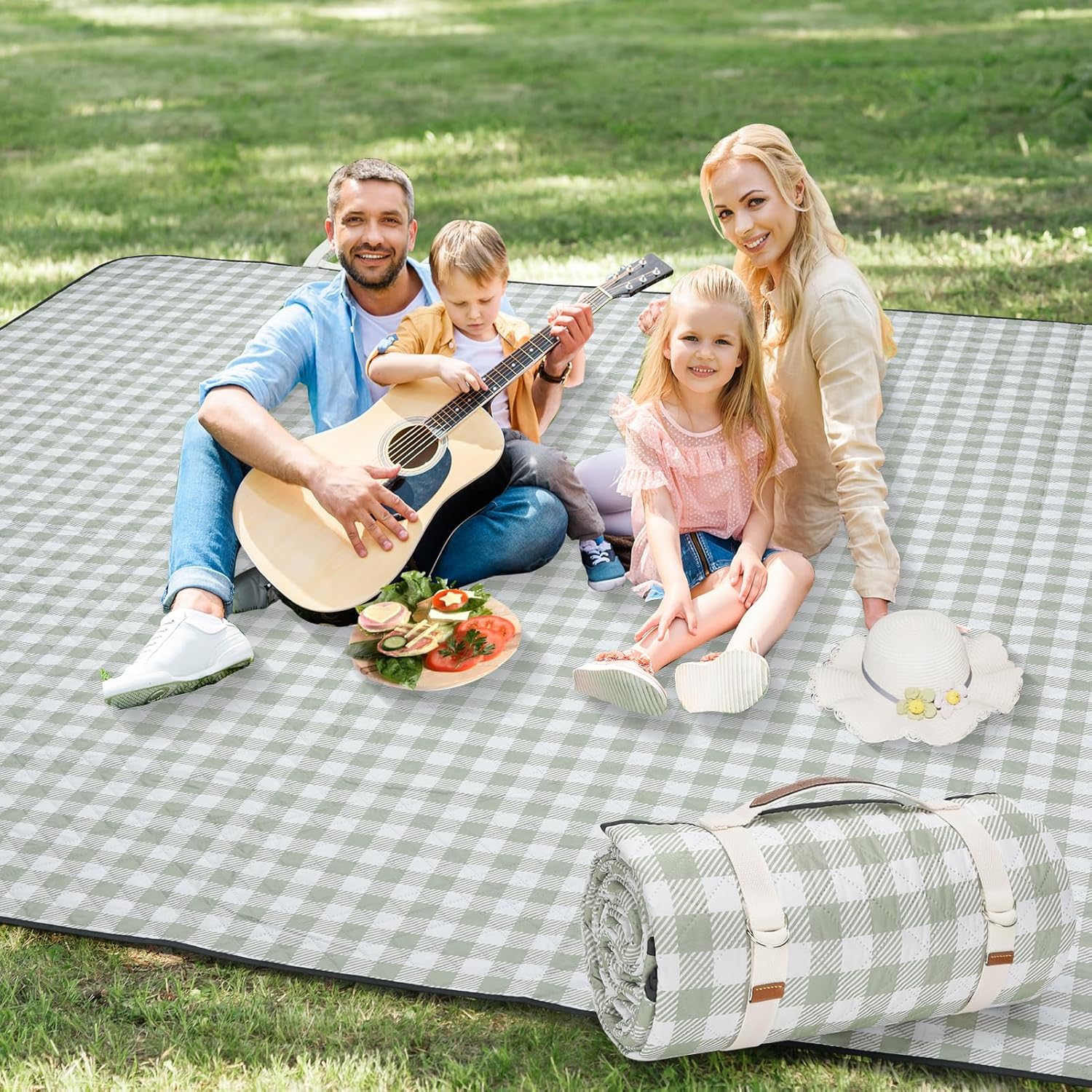 Picnic Blanket Red Picnic Blanket ZOMAKE Waterproof 80''x60'' - Extra Large  For Outdoors - Foldable Portable S With Straps - Washable S For Picnic  Camping Camping(Red/White Check Picnic Mat Waterproof Picnic Blanket camping Picnic Blankets Portable and Extra Large Waterproof Picnic