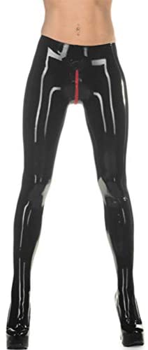 Womens Red Latex Rubber Leggings Pants