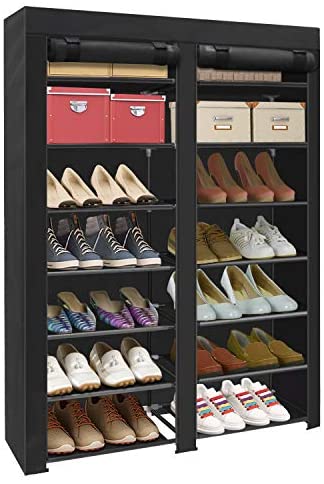  Kitsure 9-Tier Tall Shoe Rack for Closet - Shoe Organizer with  Hook Rack, Large-Capacity of 36-45 Pairs, Shoe Shelf for Entryway, Closet,  Black : Home & Kitchen