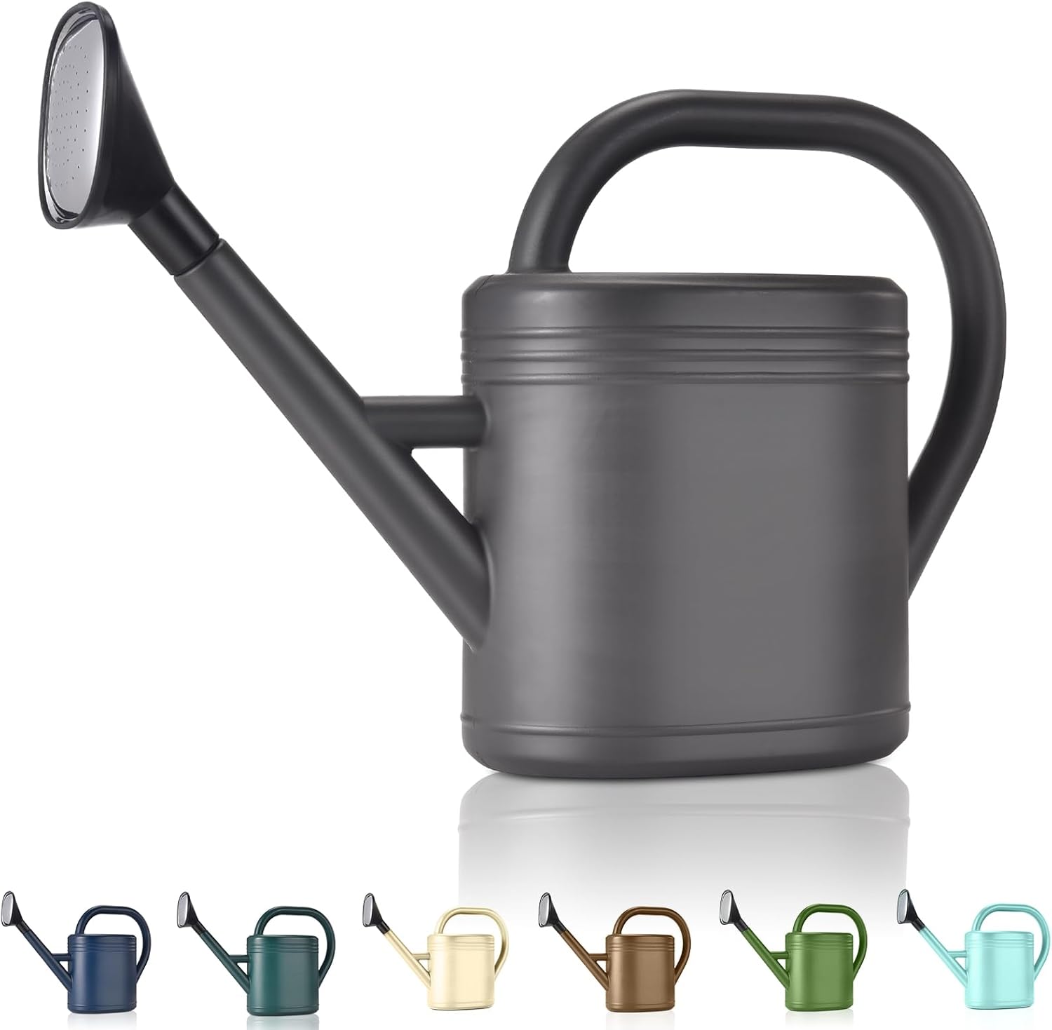 Watering Can With Tulip Design, 2 Gallon, Sage Green