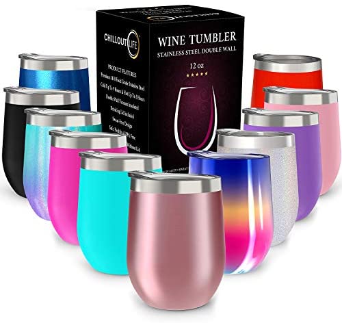 Personalized Add Your Custom Text Tumber - 12 oz Wine Tumbler with Lid and  Straw - Stainless Steel -Laser Engraved - Vacuum Insulated - Custom Tumbler