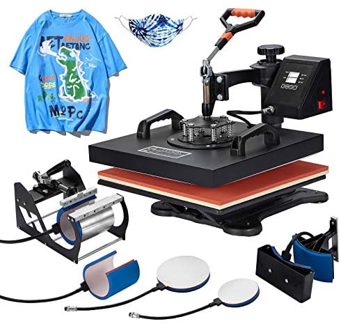 6IN1 1400W Multifunctional Sublimation Machine HeatPress Machine for T-shirts 