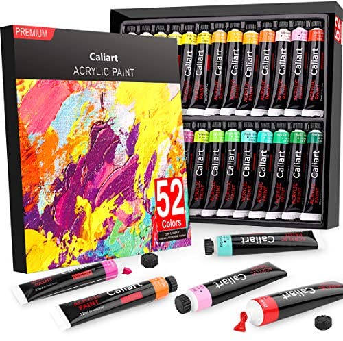 Gencrafts Acrylic Paint Set - Set of 24 Premium Vibrant Colors - (22 mL, 0.74 oz.) - Quality Non Toxic Pigment Paints for Canvas