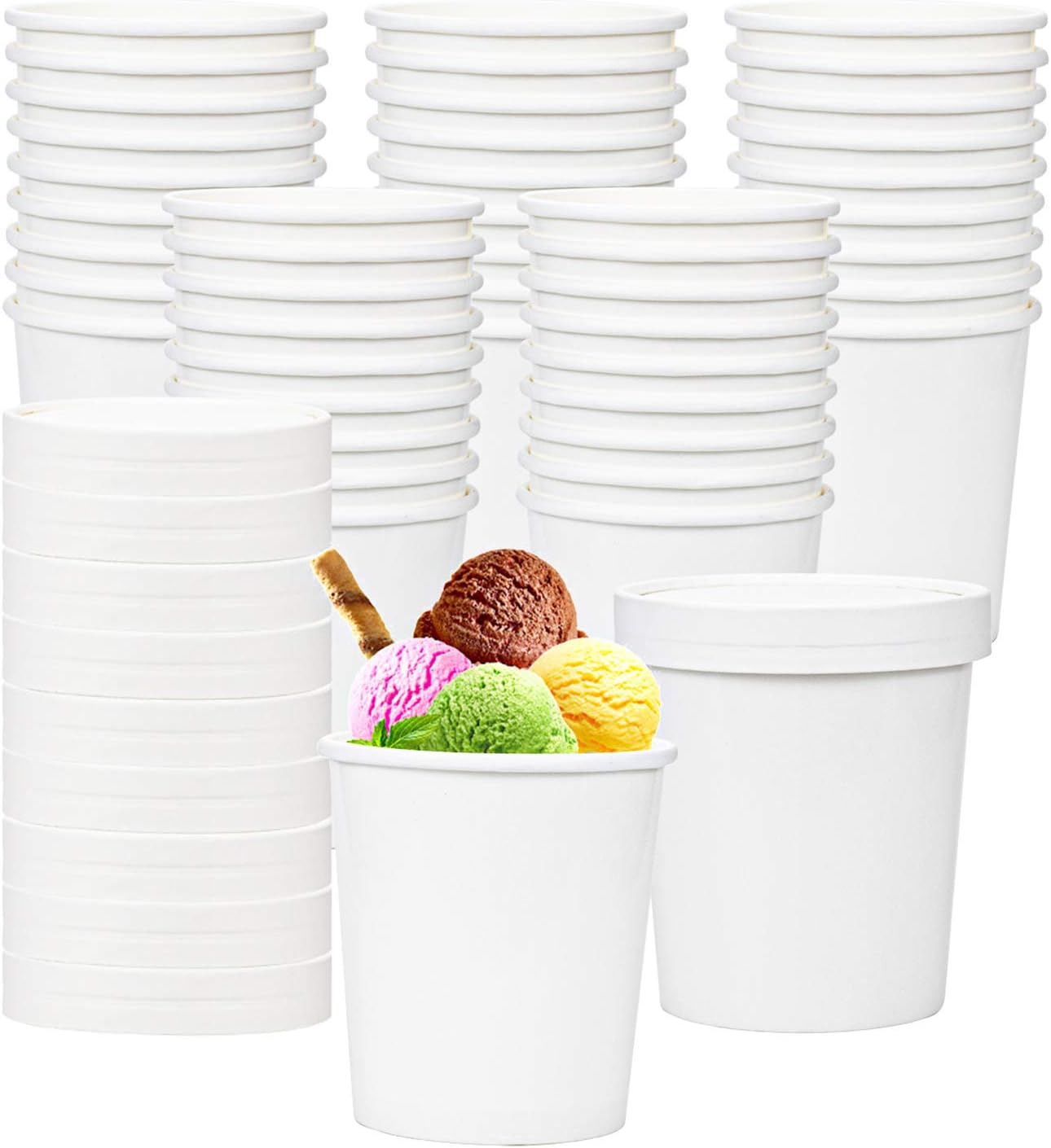 30 Pack 8.5 Oz Reusable Ice Cream Containers With Silicone Lids - Freezer Safe, Stackable - View #11