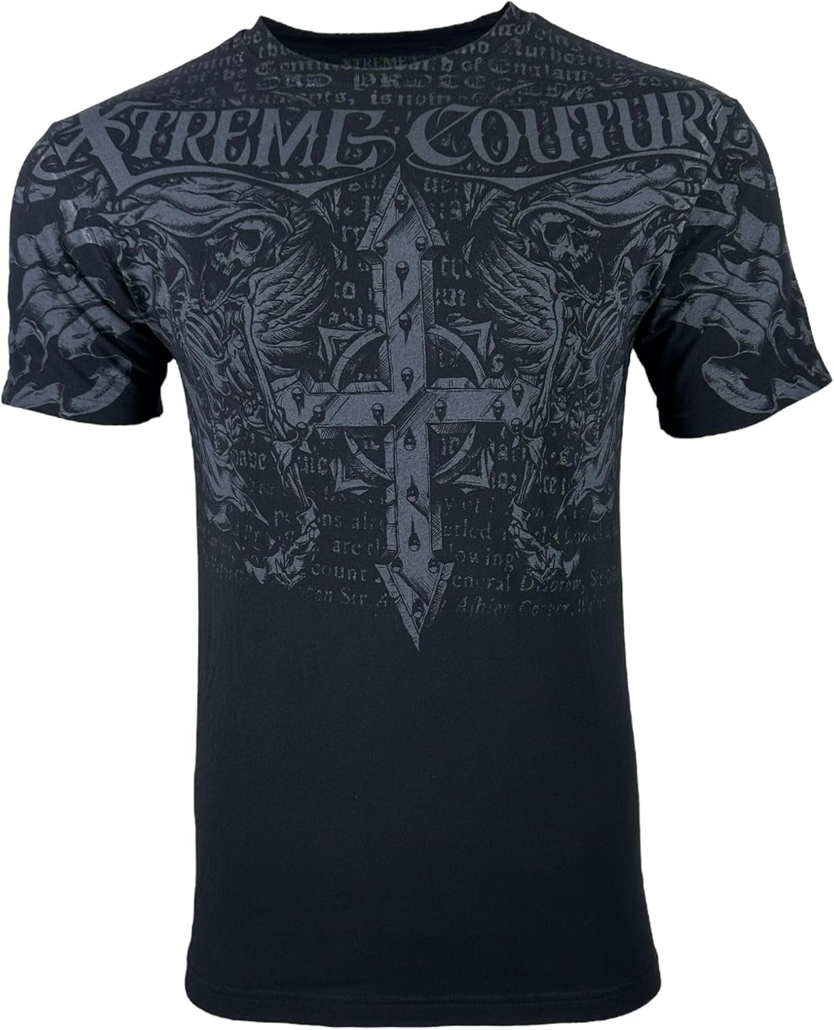 Archaic By Affliction Men's Thermal Shirt SPINE WINGS Black
