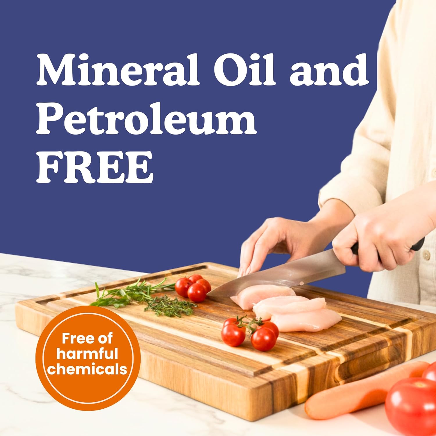 Bybiment Wood Cutting Board With Handle, Large Wooden Charcuterie Board Bread Cheese Meat Fruits Food Serving Tray Kitchen 17 X 11