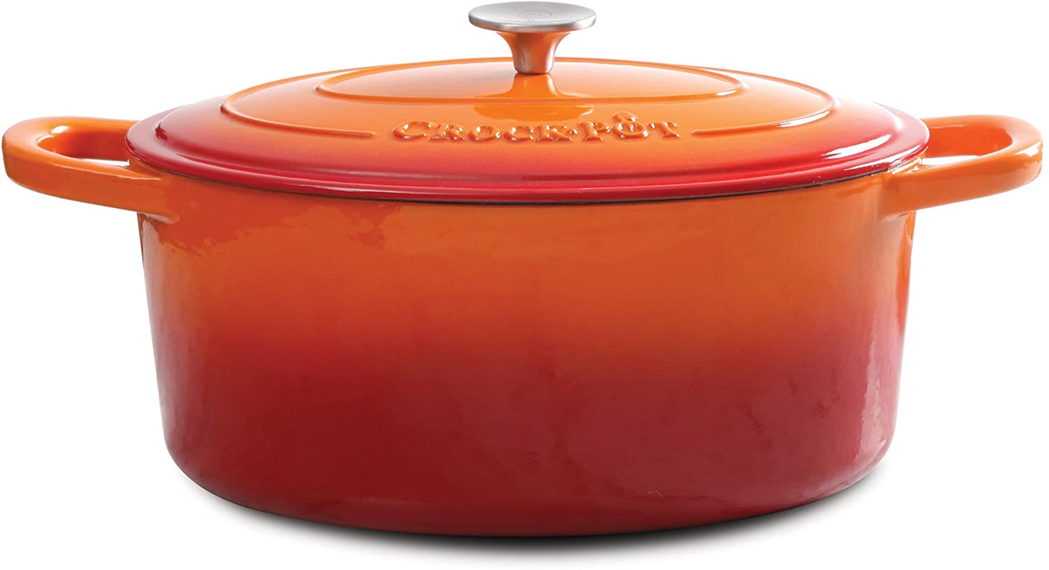 Crock Pot Artisan 7 Quart Enameled Cast Iron Dutch Oven, Sunset Orange, 1 -  Foods Co.