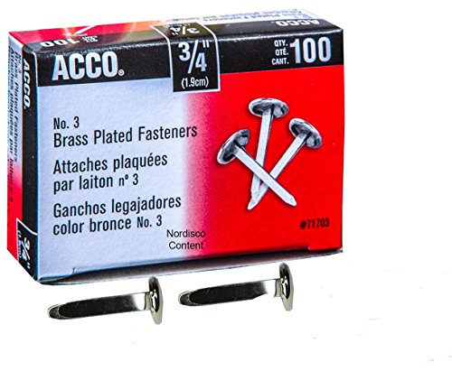 Wholesale ACCO Brass Paper Fasteners, 3/4