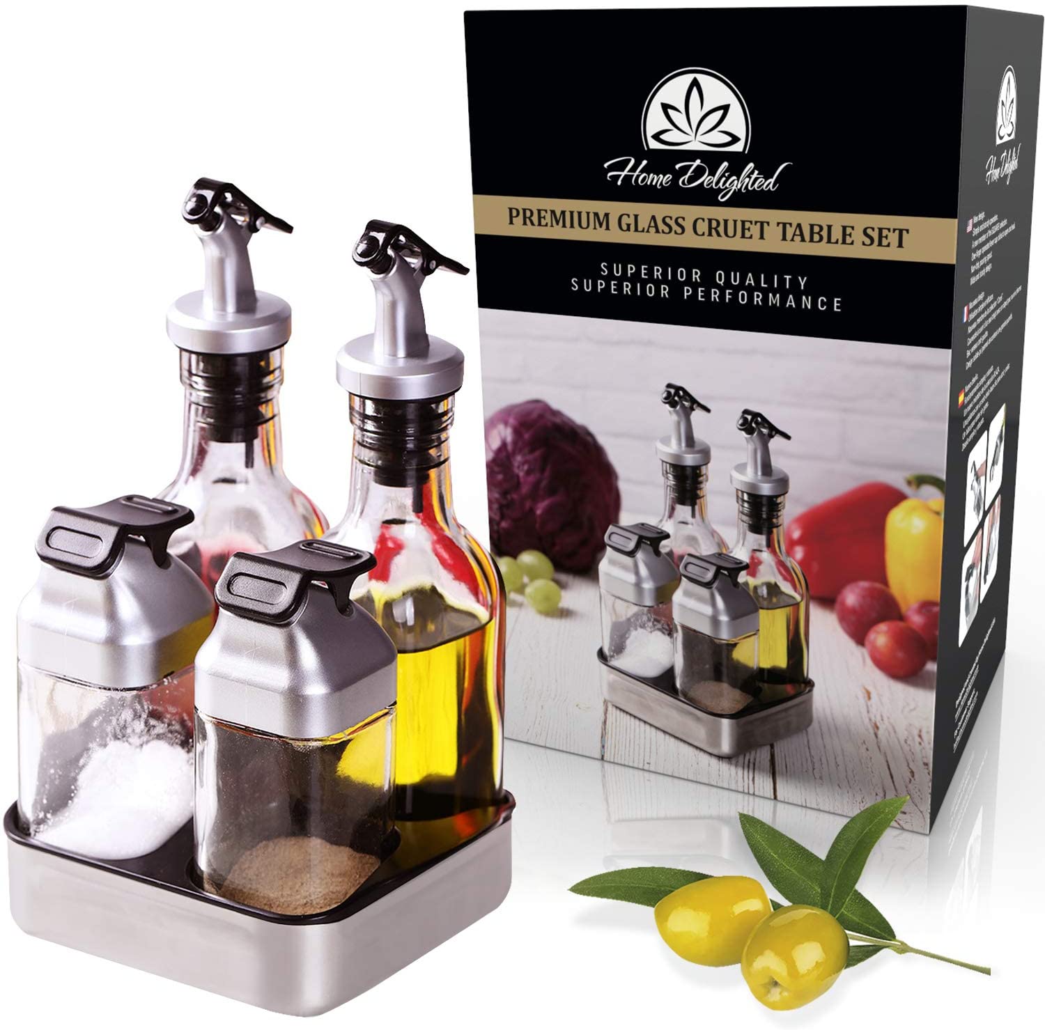 Dining & Serving Salt & Pepper Shakers Condiment Dispenser Table