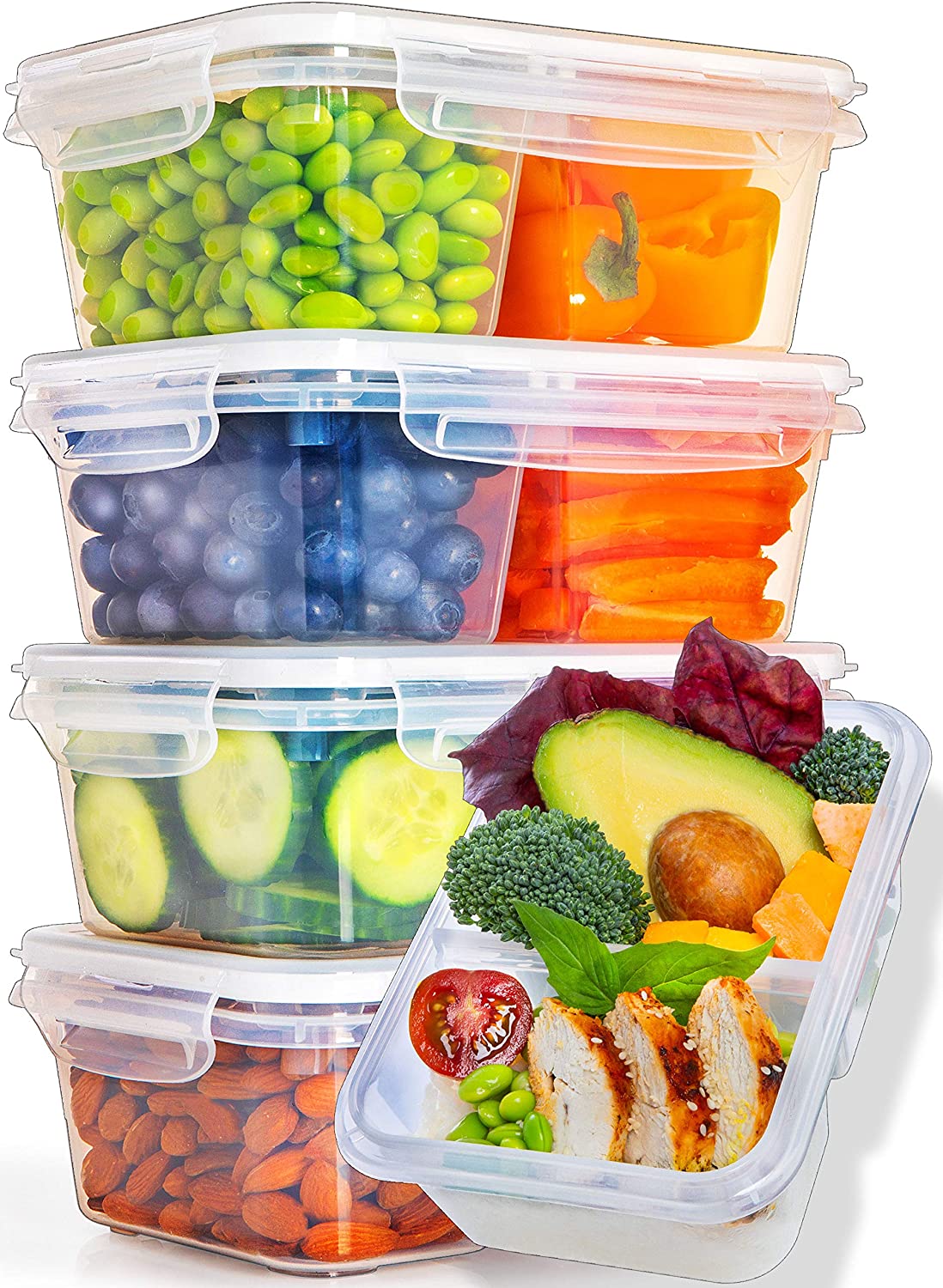 Wholesale Fullstar Food Storage Containers with Lids Divided Lunch Containers (36 Ounce, 5